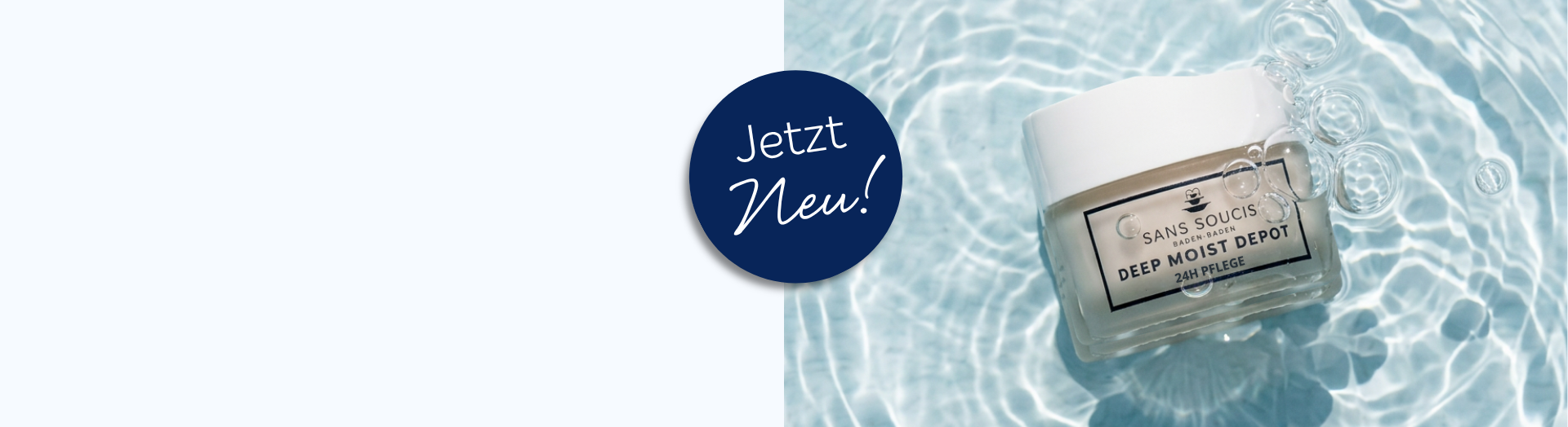Banner zur Deep Moist Depot 24h Pflege mit dem Störer "Jetzt Neu!"
