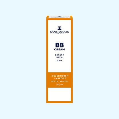 Abbildung der BB Cream Light Faltschachtel mit orangen Akzenten