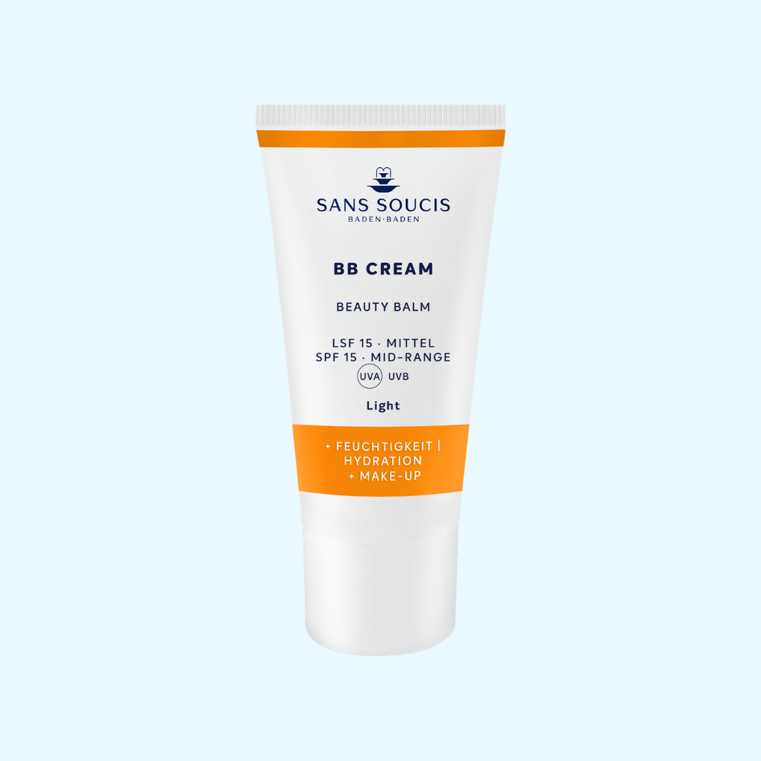 Abbildung der BB Cream Light Tube mit orangen Akzenten