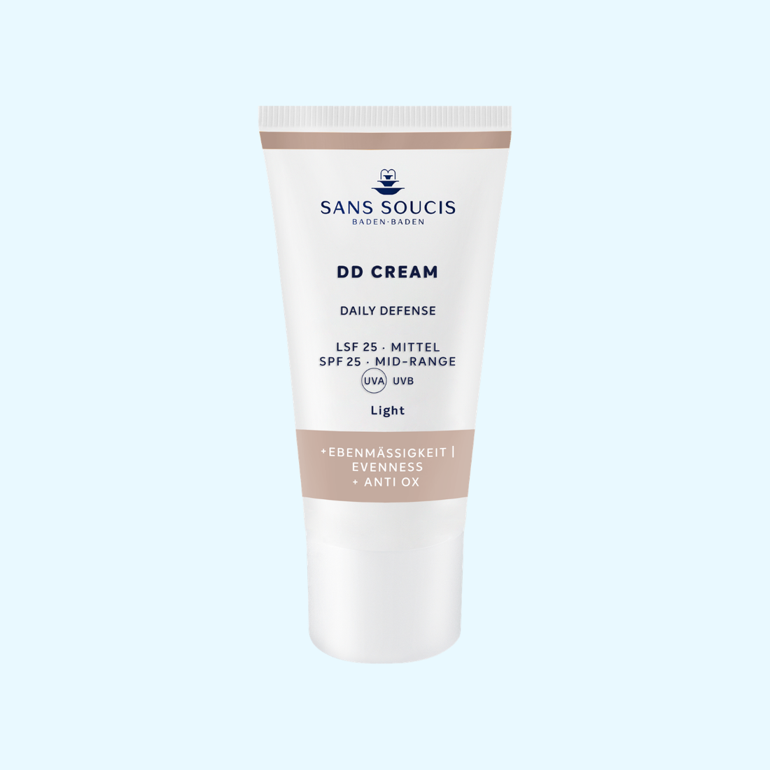 Abbildung der DD Cream Light Tube mit beigen Akzenten