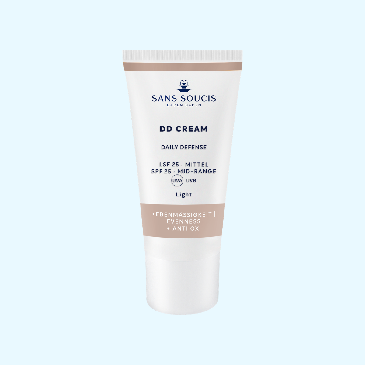 Abbildung der DD Cream Light Tube mit beigen Akzenten